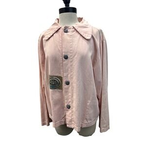 Blue Fish Clothing Jacket Womens 1 Pink‎ Excellent Artisan Hand Painted Patches